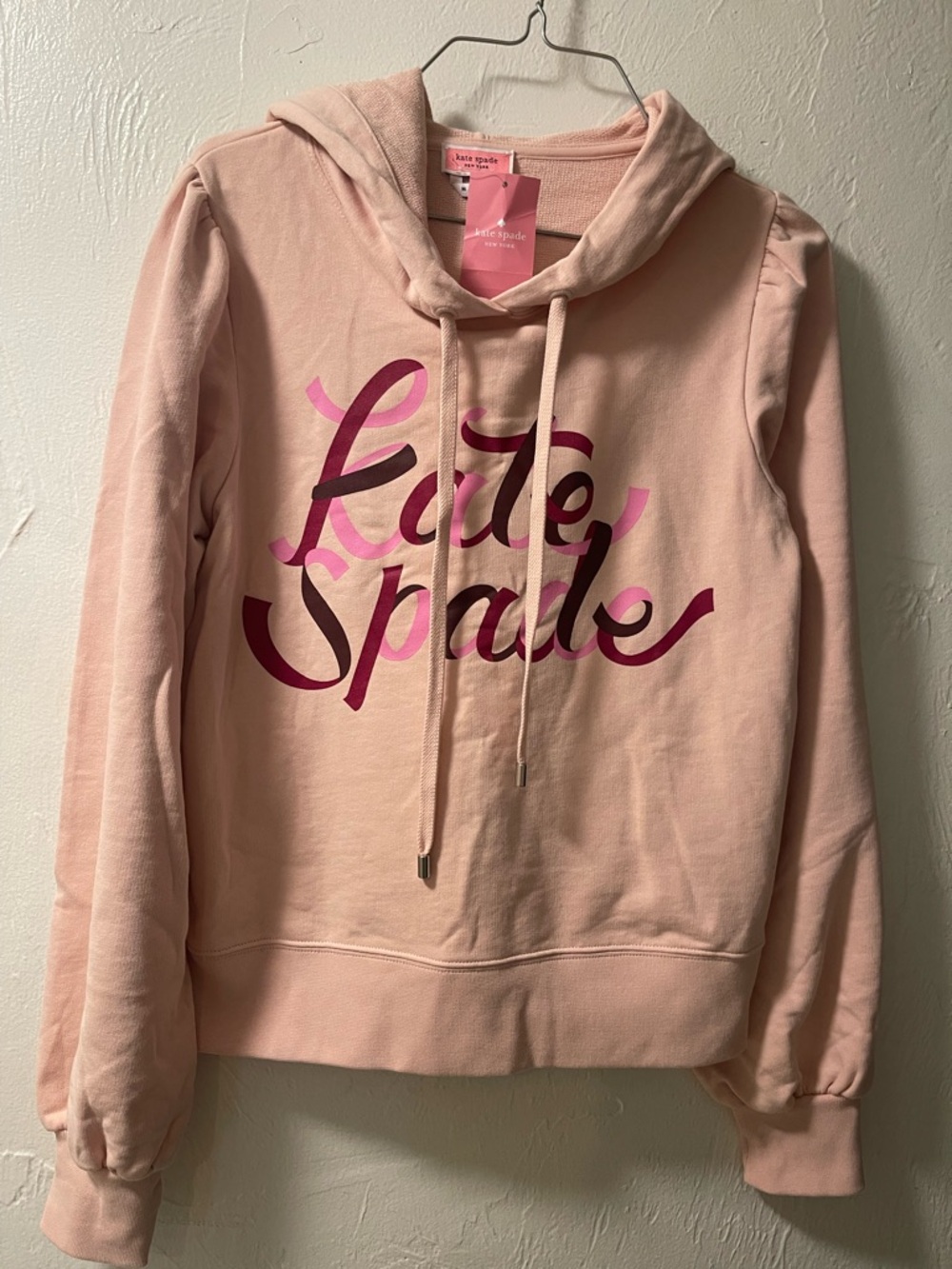 kate spade Pink Logo Drawstring Hoodie